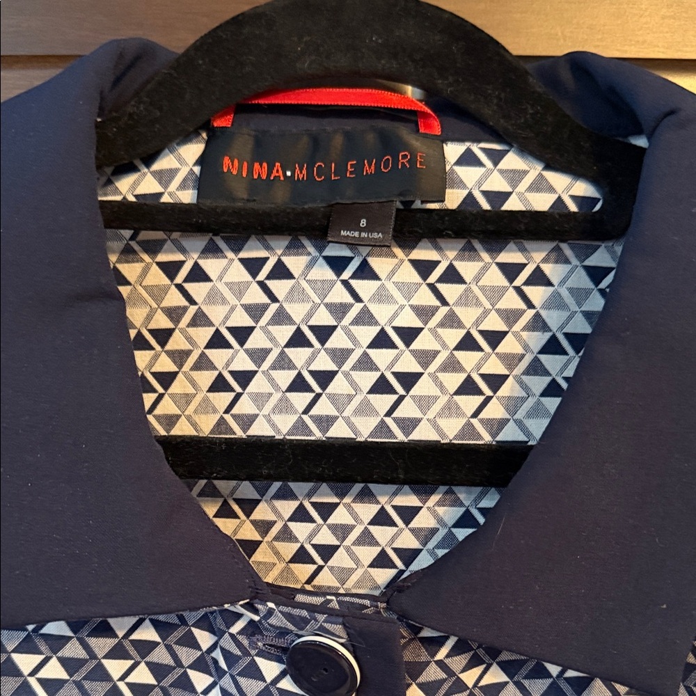 Stylish Navy Patterned Blazer - image 3